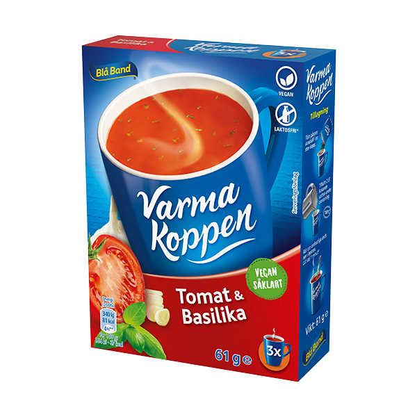 Varma koppen Tomaten Basilicumsoep - Blå Band